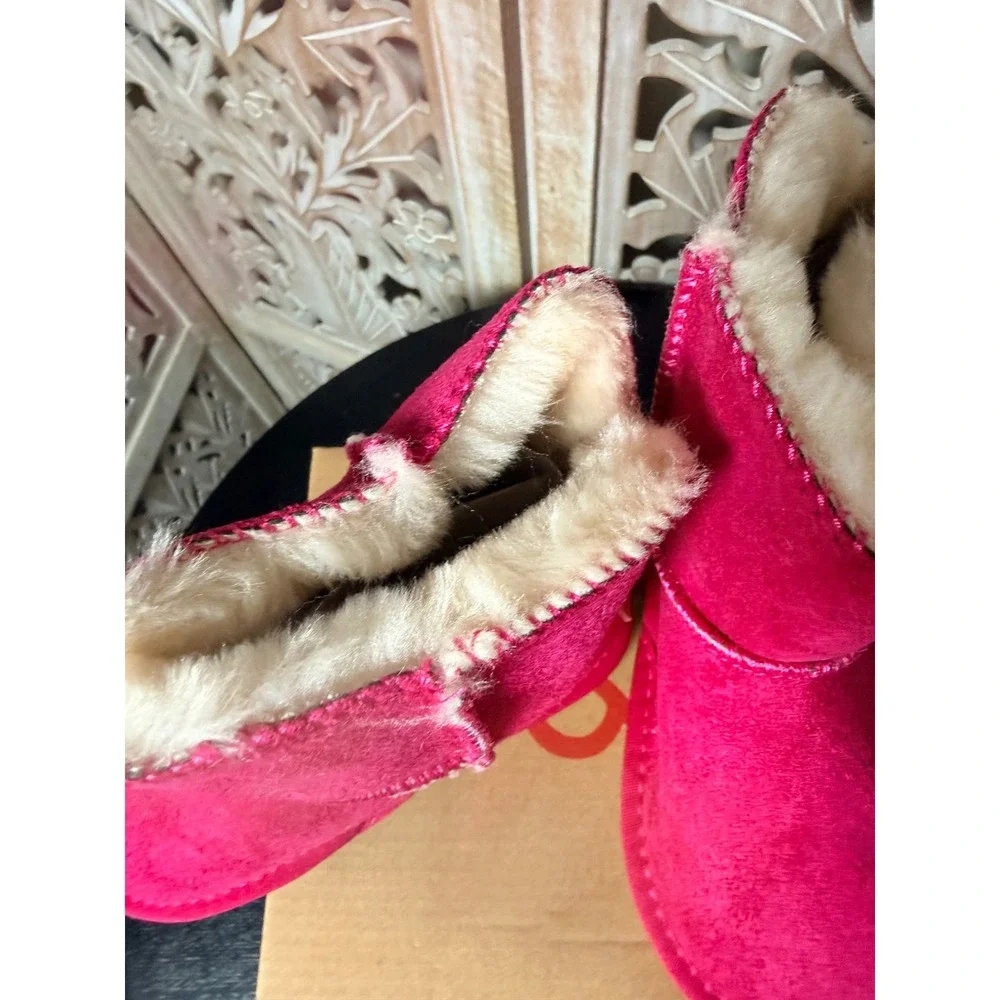 Livboots LV888 Hot Pink Toddler Faux Fur Lined Suede Boots Size 10-11 NEW